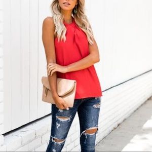 Vici: Summer Solstice Keyhole Tank - Tomato Red